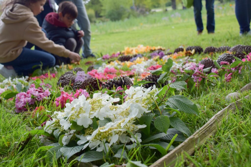 Atelier Land Art, création collaborative, biodiversité